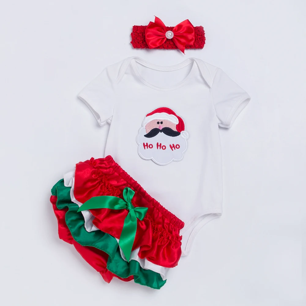 

Christmas Diaper Cover Girls Baby Clothing 2017 New Arrival Christmas Gift for Baby Double-colors Yarn Shorts Santa Claus Romper