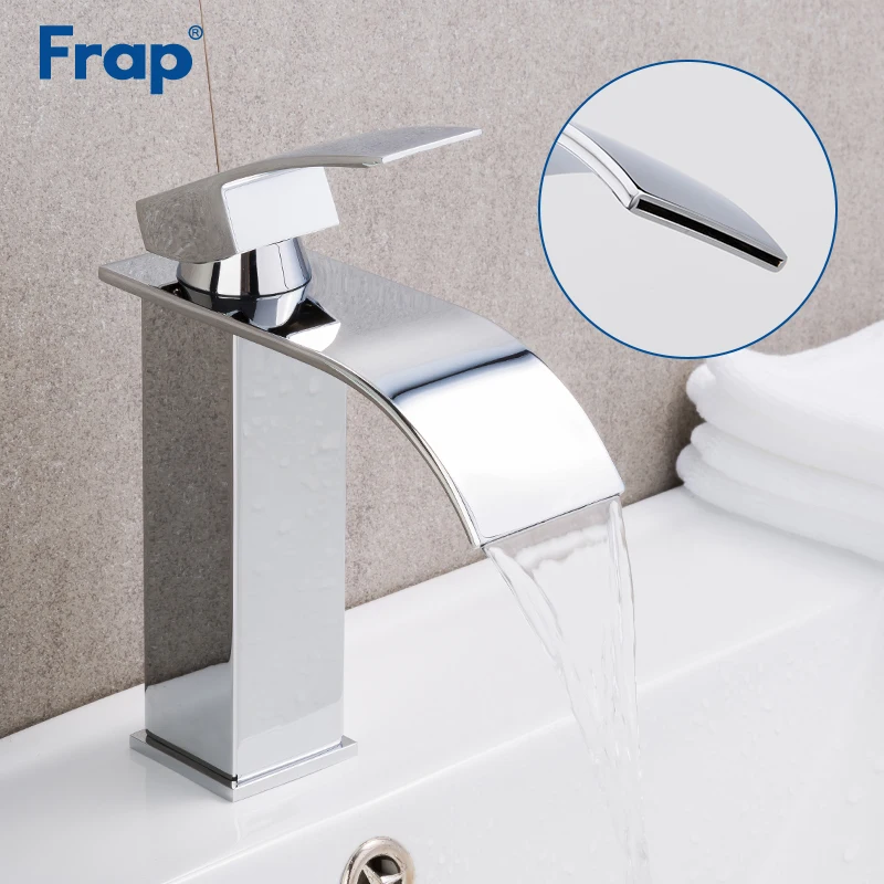 

Frap Chrome Basin Faucet Deck Mounted Waterfall Faucet Bathroom Faucet Sinks Mixer Tap Cold And Hot Water Tap Y10148