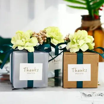 

50 X European Style Forest Series Kraft Paper / PVC Wedding Favors Candy Boxes Bomboniera Chocolate Box Party Supplies Gift Box