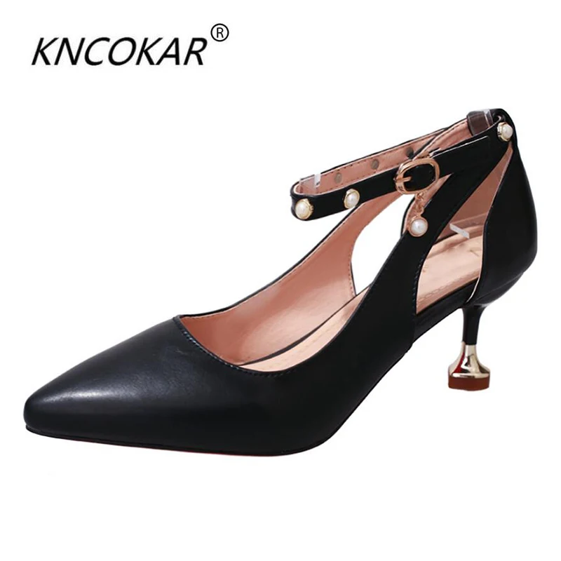 KNCOKAR The new sandal spring and summer Korean version of a hundred stilettos with pair kitten heels shoes | Обувь