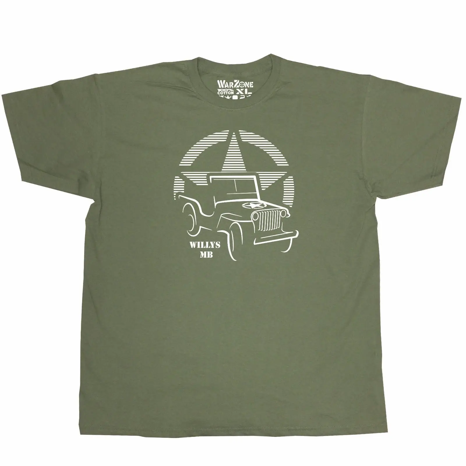 

2019 T Shirts for Men Cotton Summer Willys Mb Warzone Edition T Shirt Olive Green Wwii Military Jeep Us Army Truck Tee Shirts