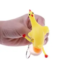 Novelty Halloween Funny Gadgets Toys Vent Chicken Whole Egg Laying Hens Crowded Stress Ball Key