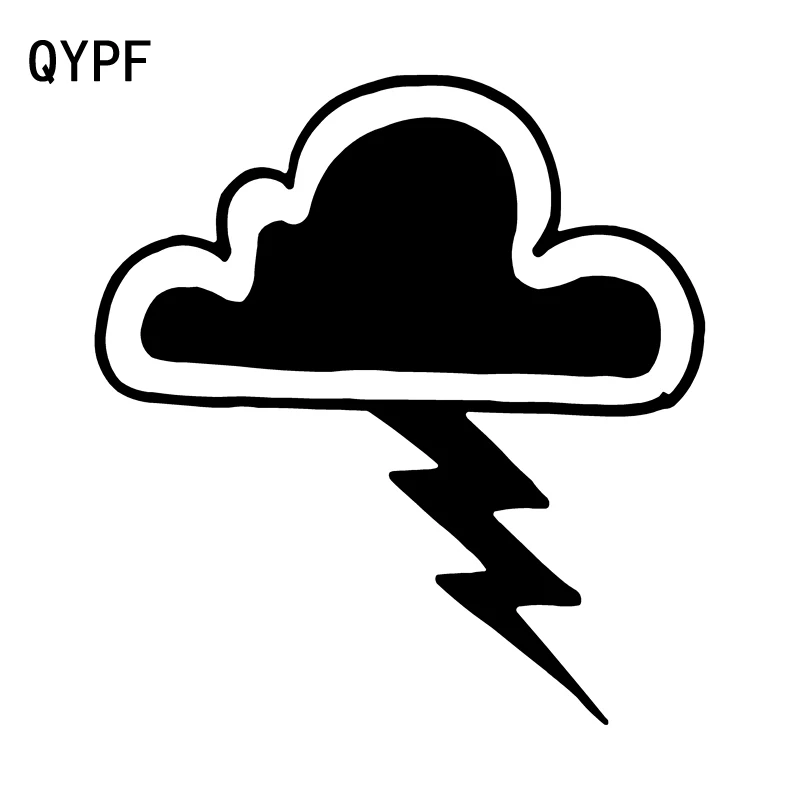 

QYPF 15.2cm*16.1cm Interesting Pairs Of Lightning Flashes And Thunder Rumbles Electric Vivid Vinyl Car Sticker Decal C18-0946
