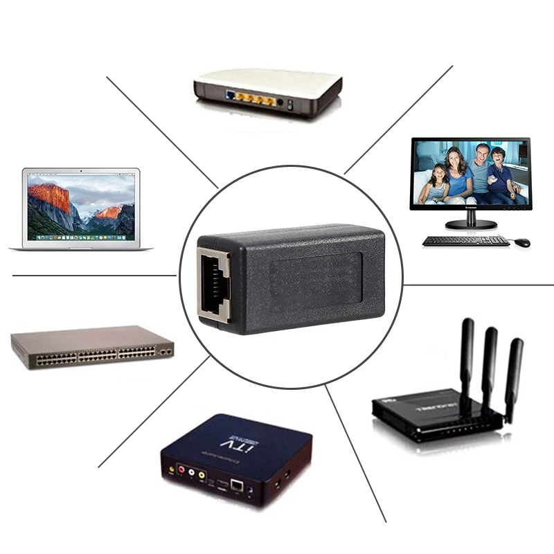 Оптовая продажа соединитель RJ45 Cat7/6 Ethernet адаптер Сетевой удлинитель конвертер