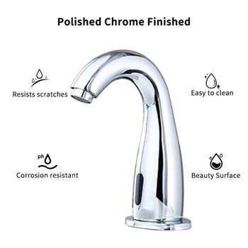 

Bathroom Kitchen Sink Faucet Touchless Automatic Smart Infrared Sensor Chrome Finished Brass Solenoid Valve Basin Water Tap