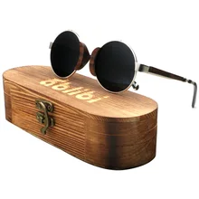 Ablibi, ручная работа, дерево, Lennon, солнцезащитные очки, женские, кошачий глаз, поляризационные, маленький размер, смешной, уникальный, бамбук, деревянный оттенок, в бамбуковой трубке