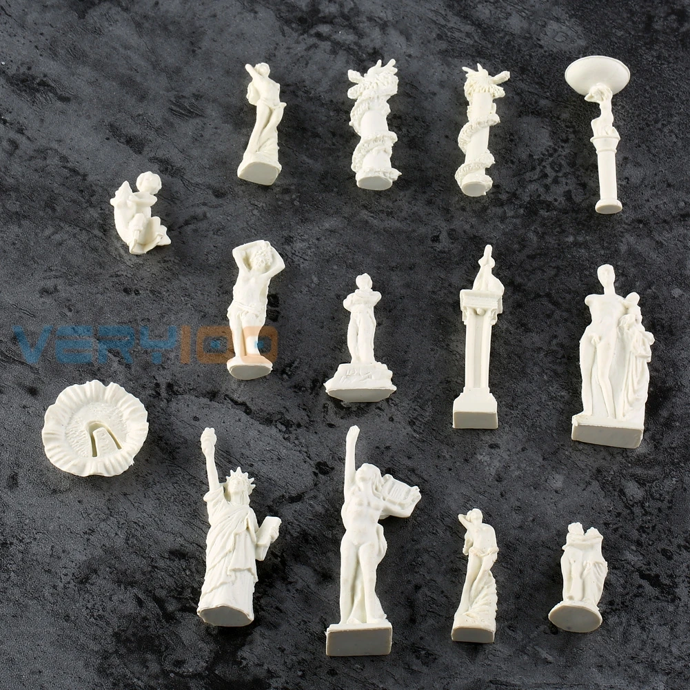 

13 pcs Statue sculpture Fountain Model Train Railway HO 1:87 Scale Architecture