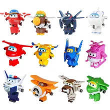 Juguete 12 figuras de acción Mini Super alas deformación Mini JET ABS Robot juguetes de transformación de alas súper regalo de niños