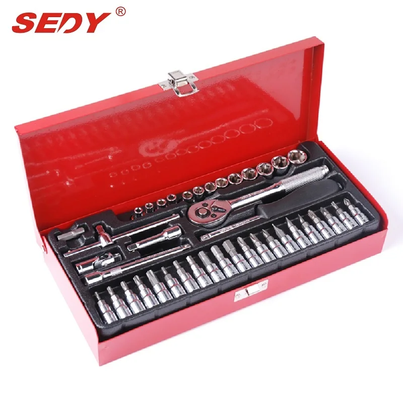 

42Pcs Ratchet Socket Set Screwdriver Wrench Electrician Repair Case Multifuntion Waist Bag Hand Tool 35-0 Combination Tool Case