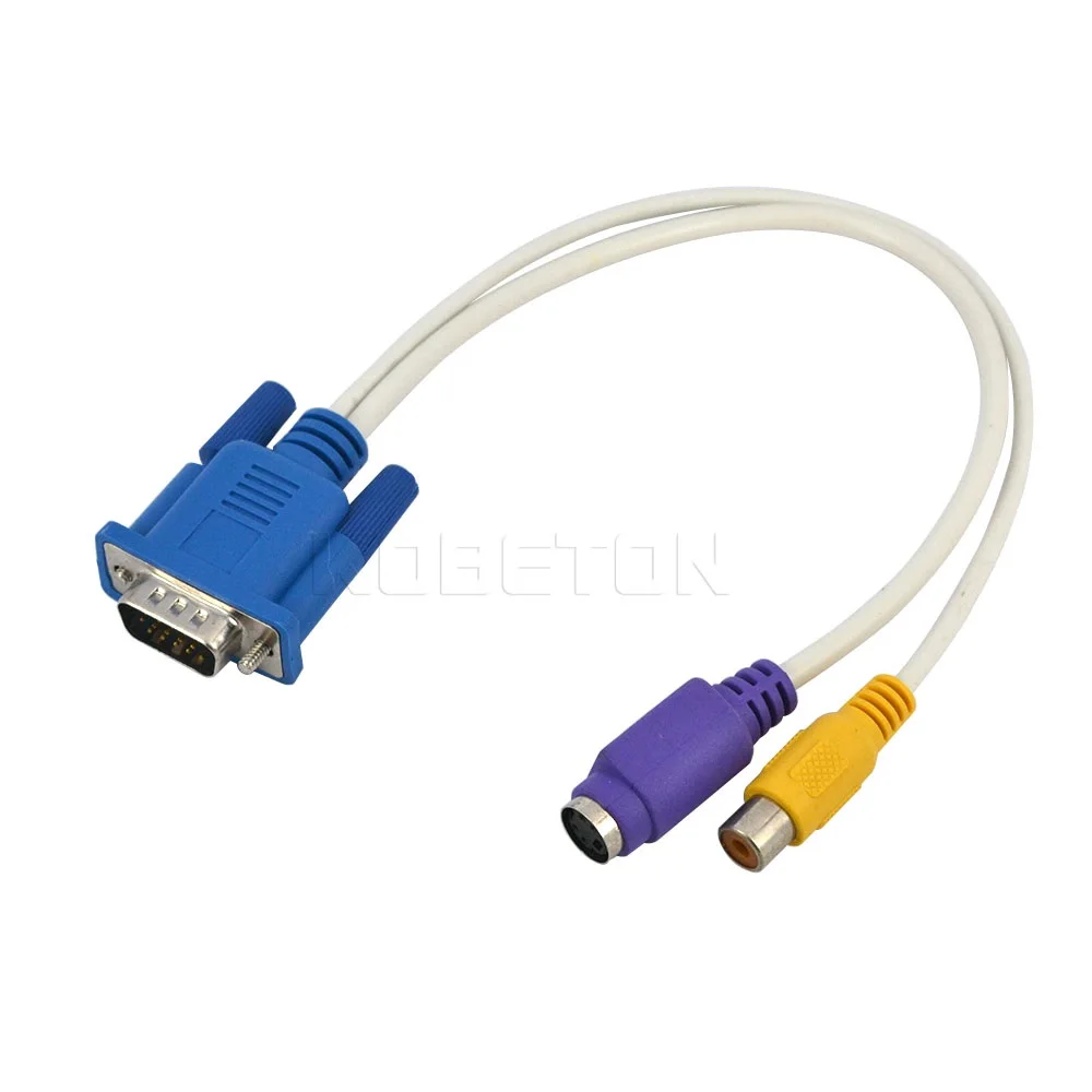 100pcs 30cm 1Ft VGA to RCA S Video S Video Cable Adapter ... svideo to vga wiring diagram 