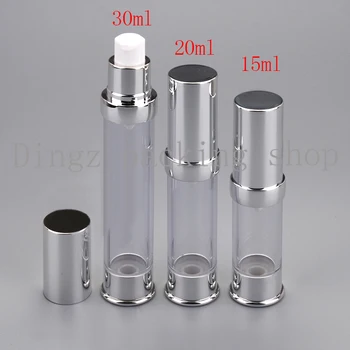

15ml airless pump lotion cream container for cosmetics, 0.5oz luxury skin care essential plastic bottles with airless pump