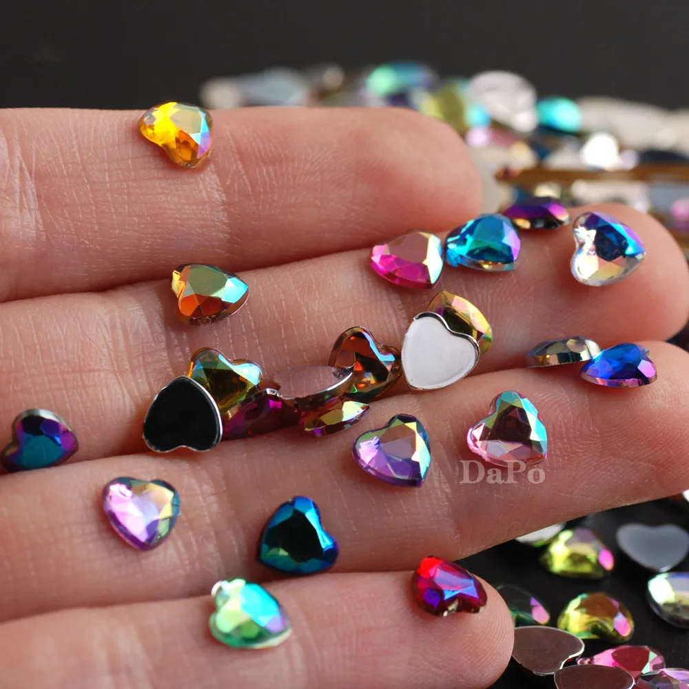 

13 Color 6mm ab Heart-Shaped Rhinestones for nail Crystal Acrylic Flat Back dill Nail art Decorative crystal