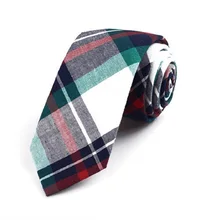 

Cotton Plaid Narrow Neck Tie Slim Ties for Men Wedding Business Necktie Mariage Gravata Cravat