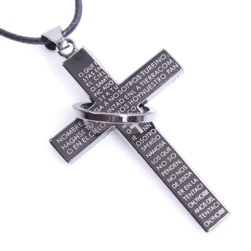 

UBEAUTY Fashion Prayer Christian Jewelry Alloy Laser Cross Pendant Necklace For Women Men