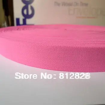 

50 Yards 1" 25mm Solid Pink Elastic Webbing For Decorative Project
