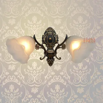 

A1 Flower-shaped American bronze wall lamp simple style living room bedroom bedside lamp wall lights air corridor studyFG344