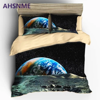 

AHSNME HD 3D Mysterious Galaxy Bedding Sets Duvet Cover Set Bed sheet Pillowcase Universe Outer Space Themed AU King Queen Size