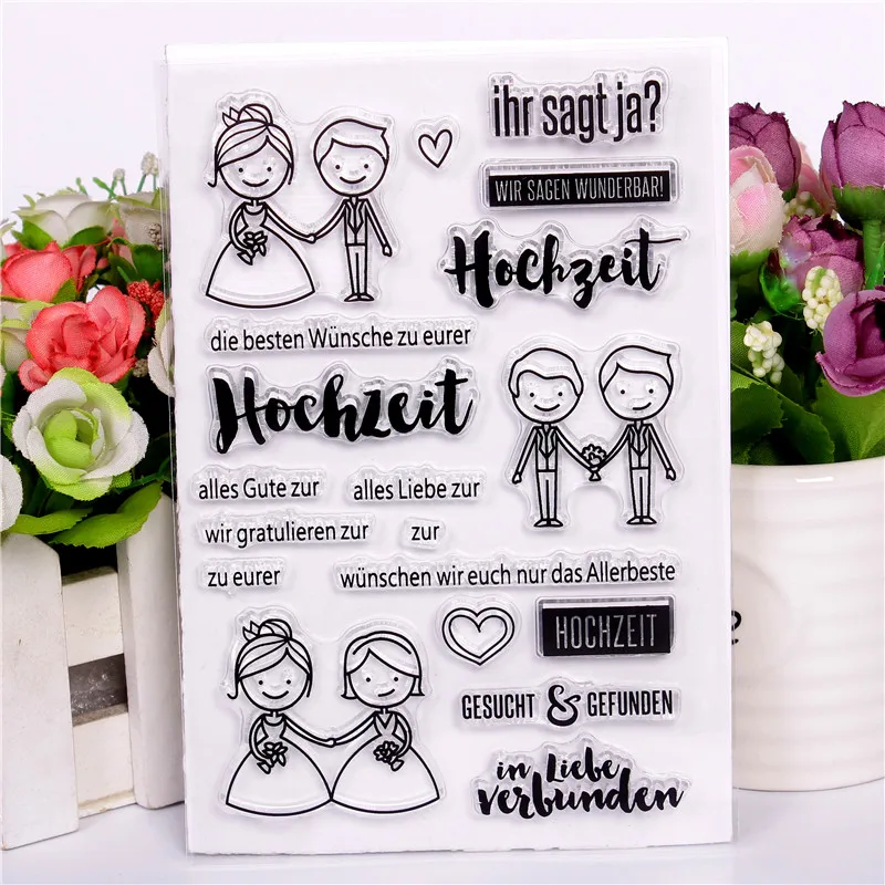 

German marriage Transparent Clear Stamps for DIY Scrapbooking/Card Making/Kids Christmas Fun Decoration Supplies
