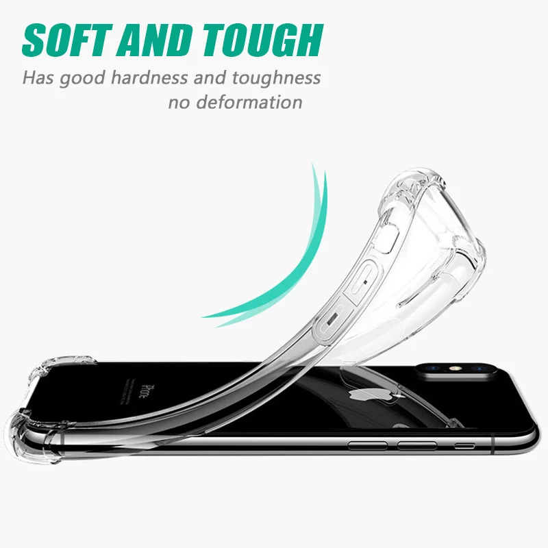 KIPX1046_7_Luxury Shockproof Transparent Cases for iPhone XS XR XS Max Soft Silicone Phone Case for iPhone 5S SE 6S 7 8 Plus Back Cover