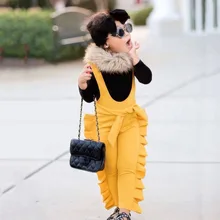 Летние повседневные брюки без рукавов на подтяжках для маленьких девочек; милые детские комбинезоны