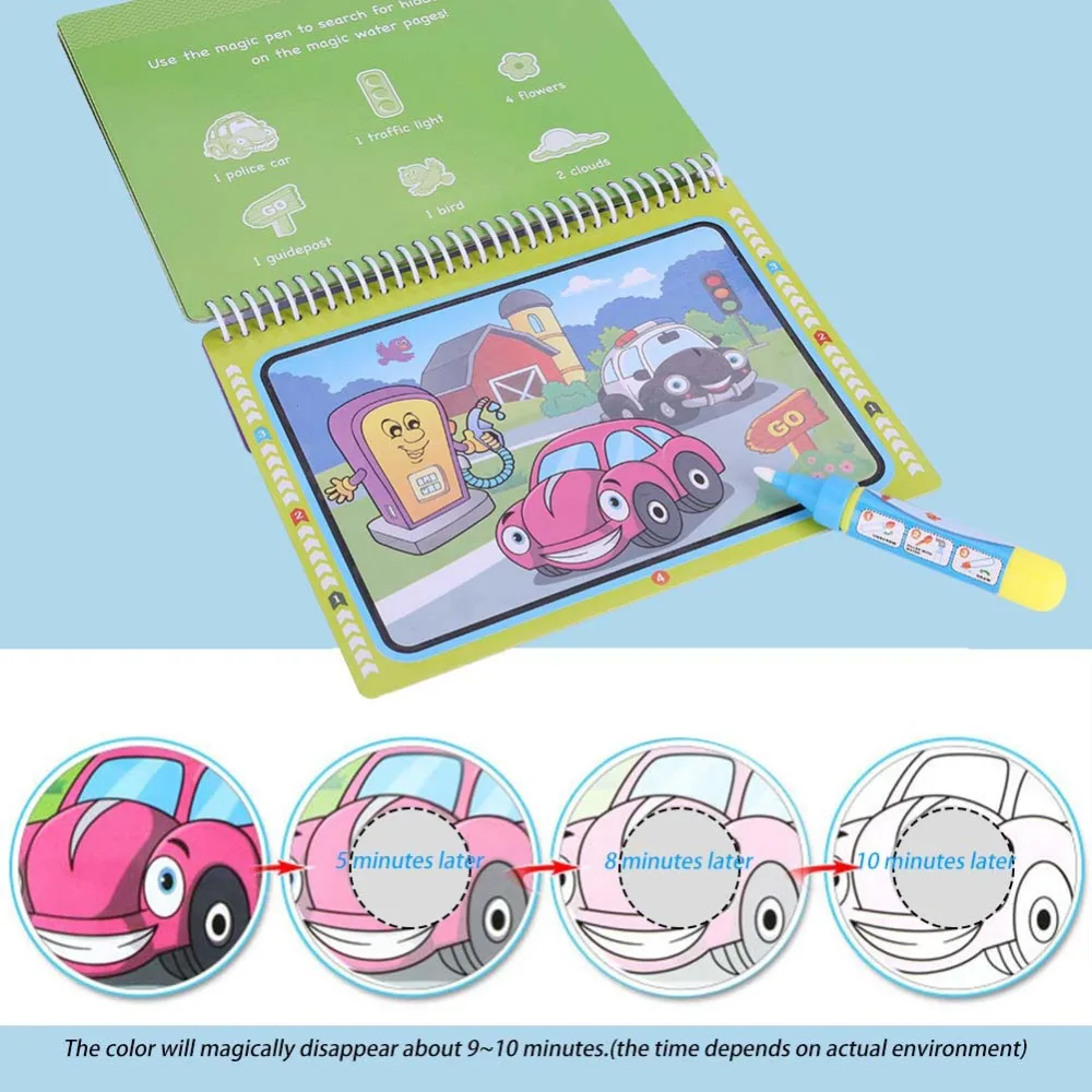 

Portable Magic Water Coloring Drawing Book with Magic Pen Painting Board For Kids Children Education Drawing Toys