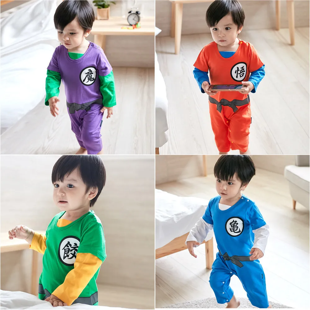 High Quality Baby Clothing Baby Cartoon Rompers Dragon Ball Style Long Sleeve Bebe Jumpsuits Baby Boy Girl Climb Clothes 6-18M