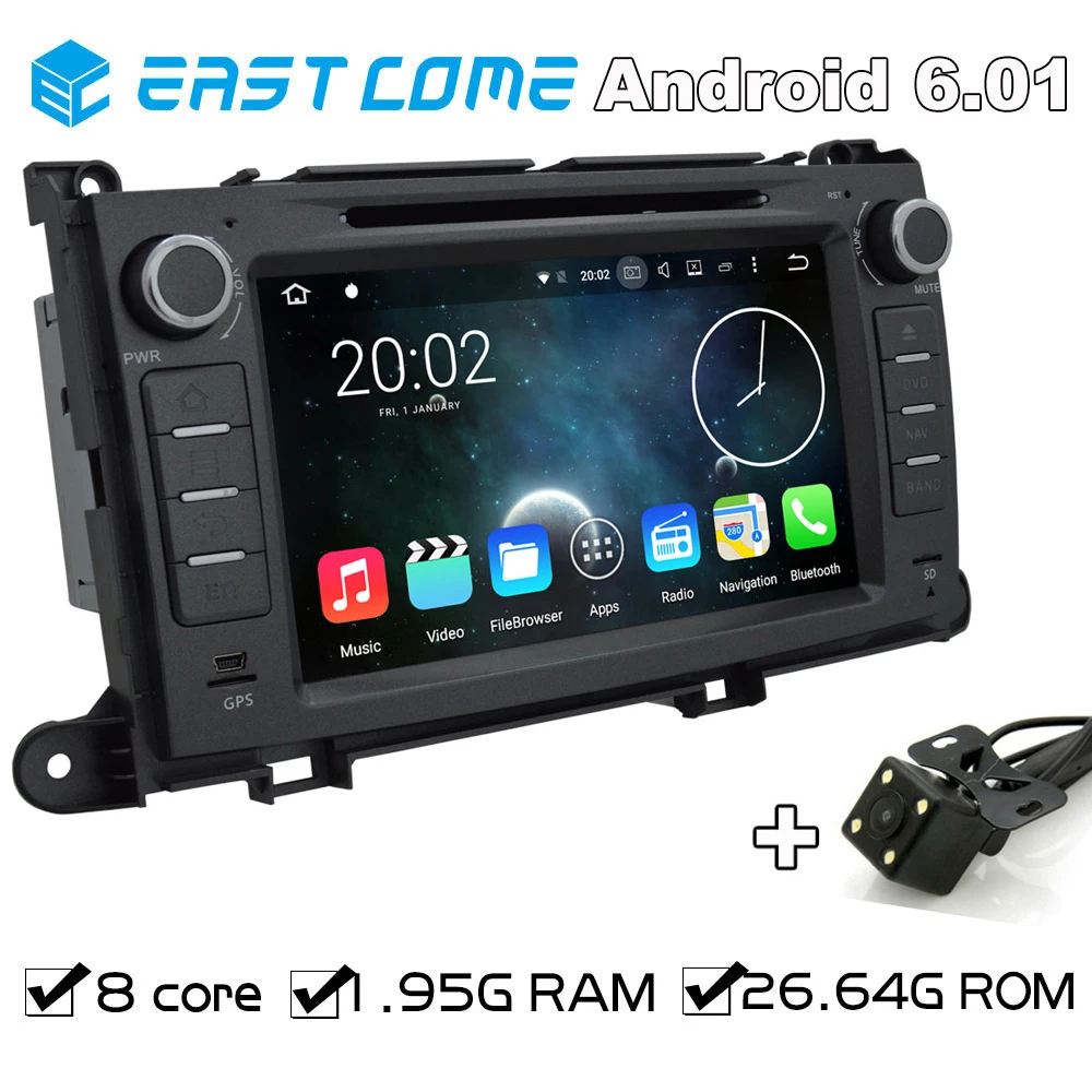 Pure Android 6.01 Car DVD Player for Toyota Sienna 2009 2010 2011 2012