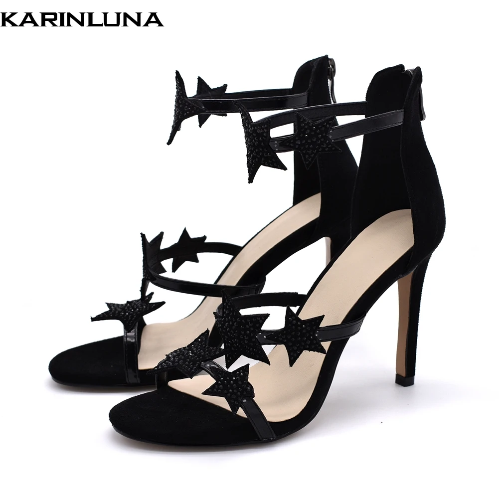 

Karinluna 2019 Big Size 34-42 Sexy Luxury Elegant Women Shoes Thin High Heels Best Quality Shoes Woman Sandals