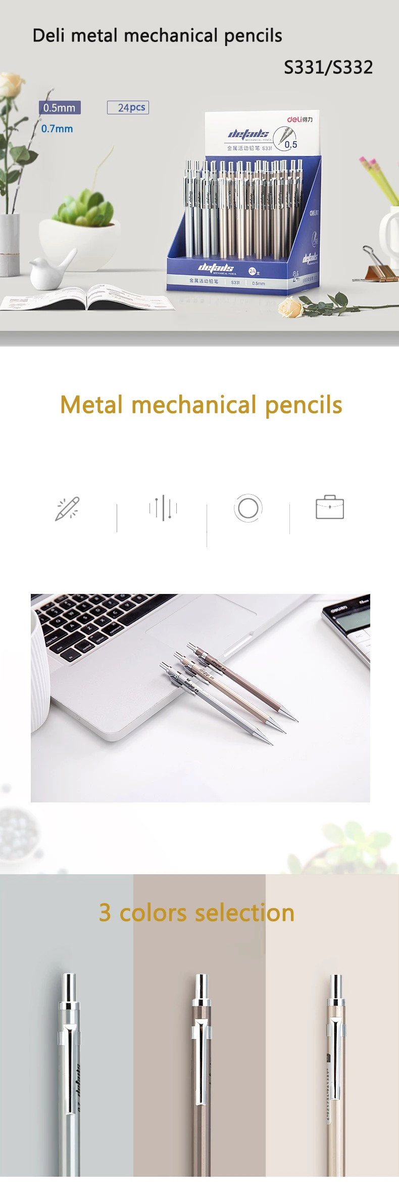 metal lápis para a escola material de