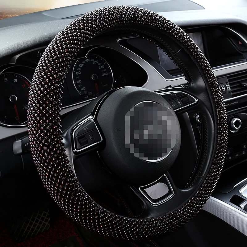 

Massage And Maintenance Wooden Beads Steering Wheel Cover Health Pure Hand Weaving Steering Wheel Cover