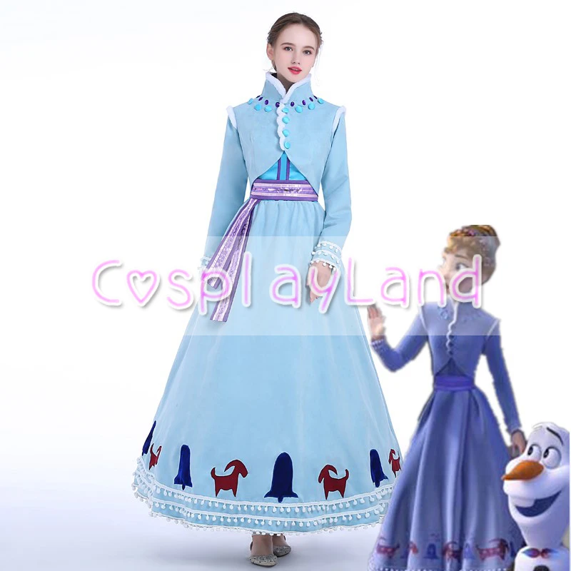 

2018 Olaf's Adventure Princess Anna Cosplay Costume Carnival Halloween Costume Adult Women Christmas Winter Anna Costume