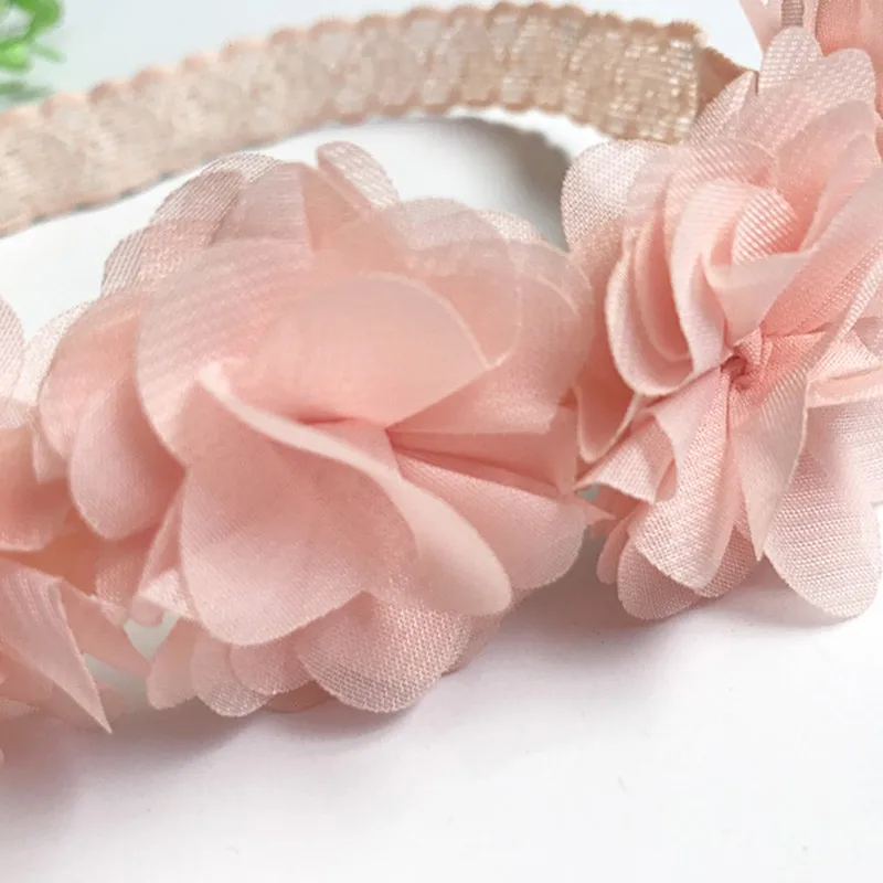 New Cute Sweet Headdress Children's Hair Accessories Newborn Children New Baby Girl Flower Headband Pink Hair Band