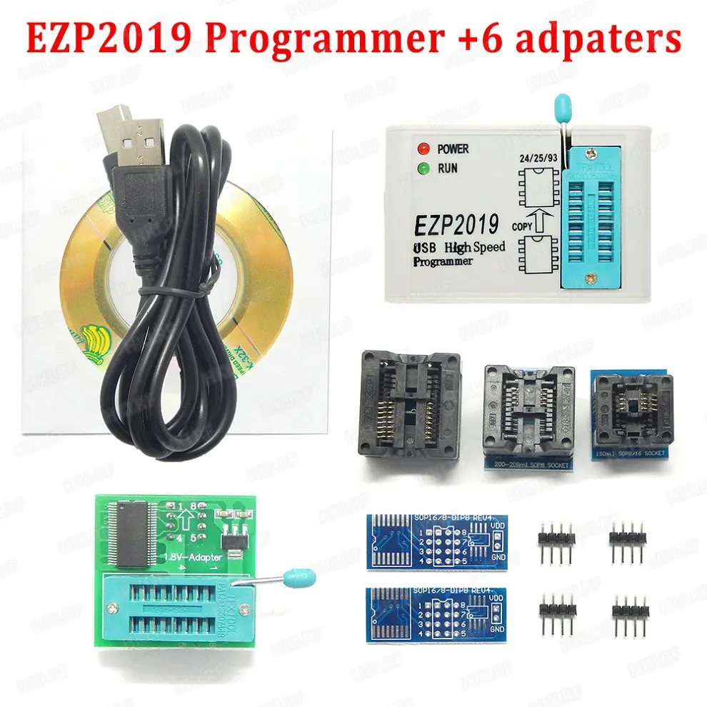 Цена по прейскуранту завода-изготовителя! Новейшая версия EZP2019 высокоскоростной USB SPI программатор поддержка 24 25 93 EEPROM 25 флэш-чип биос+ 5 разъемов - Цвет: 6 Adapter