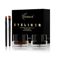 NICEFACE бренд подводка для глаз гель 2 в 1 коричневый+ черный гель подводка для глаз макияж Водонепроницаемый набор косметики Eye Liner комплект макияж