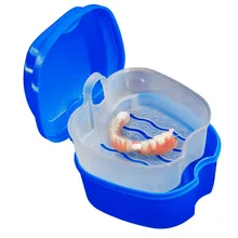 Коробка для хранения протезов, чехол для ванны, стоматологическая вставная коробка для хранения зубов с подвесным контейнером из проволочной сетки