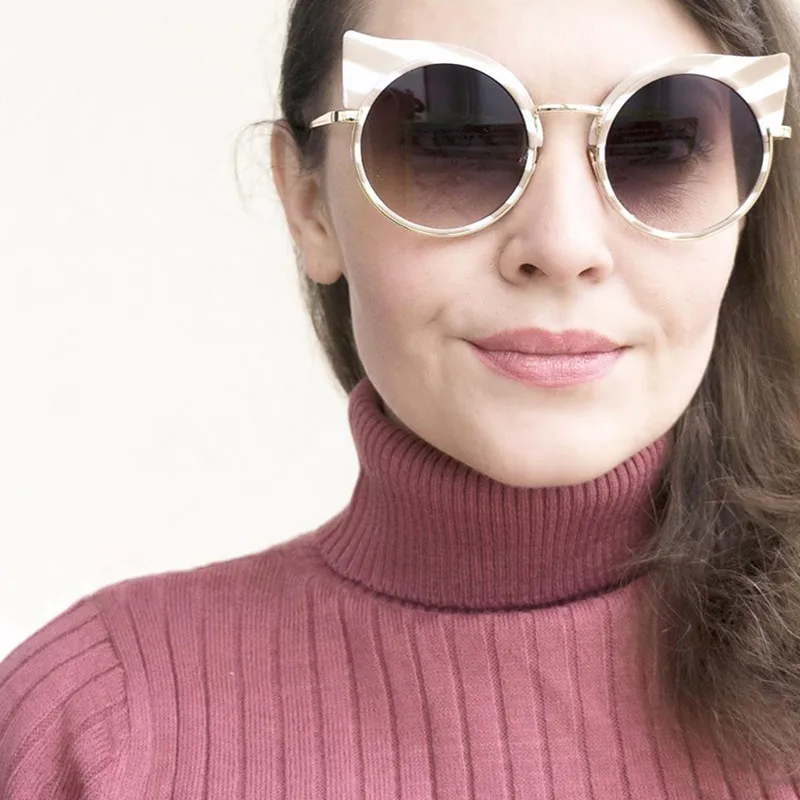 Emosnia полосатые солнцезащитные очки кошачий глаз Modis oculos 2019 большие винтажные