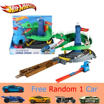 

Hot Wheels Battle Car Track Cobra Tunnel Excited Car Racing Competition Toy Hotwheels New Track Set Brinquedos For Boy FNB20