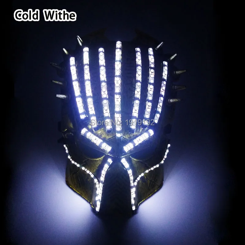 

The Predator Mask Movie Theme Cosplay Props LED Strip Mask Scary Masquerade Party Mask For Glow Party Supplies