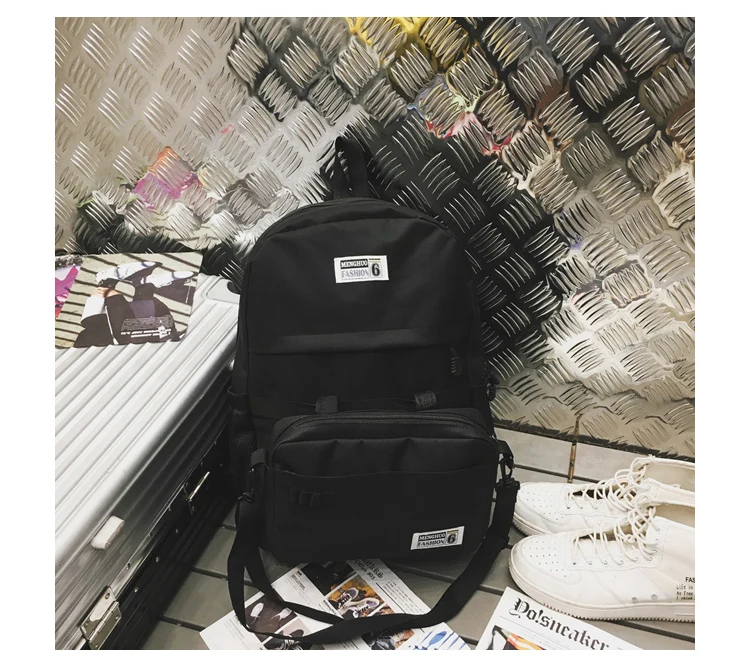 Menghuo 2018 New 2PCS:Set Women Backpack Nylon Casual Detachable Travel Bags Unisex Men School Bag for Teenager Girls Mochilas_34-1_34