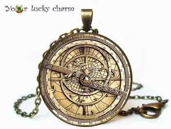 

Steampunk Drama cartoon Mysteries BILL CIPHER WHEEL Pendant Necklace glass doctor who 1pcs/lot Glass mens astrolabe womens