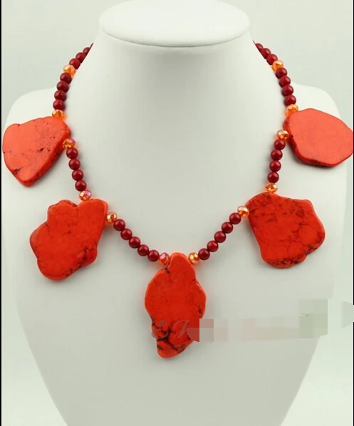 

Jew2871 orange turquoise red coral necklace AAA
