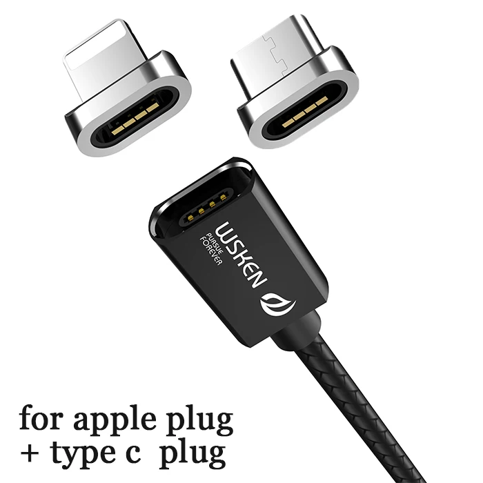 WSKEN кабель Micro USB Магнитный зарядный кабель для iPhone Xs Max Xr type C USB C Быстрая зарядка данных для samsung S9 Note8 S8 type-C - Цвет: for apple type c