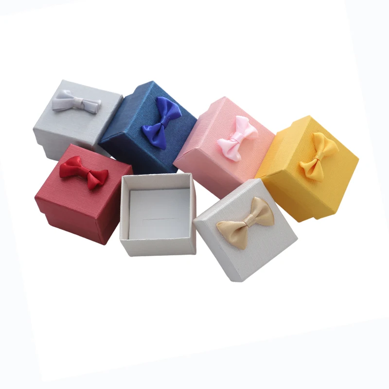 24 шт. бумажная коробка для украшений 5x5x3 см подарочные коробки свадебного кольца