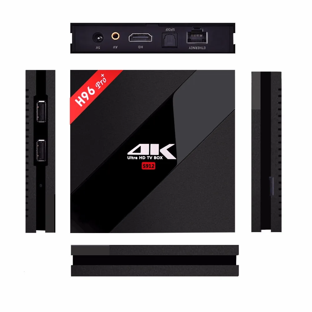 H96 Pro Plus EStgoSZ Android 7 1 ТВ Box Amlogic S912 Восьмиядерный 3g/16/32G 4 K BT4.1 HD русский/клавиатура с