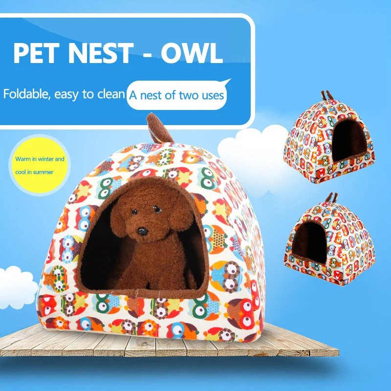 

Small Pet Dog Kennel Bed Mat Cat House Blanket Unfolding To Be Thicken Pet Beds Mattress Flannel Fabric tent