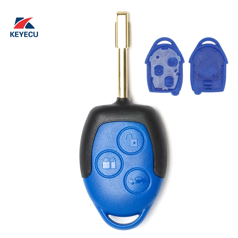 

KEYECU Replacement Remote Car Key Shell Case Fob 3 Button for Ford Transit WM VM 2006-2014 (Shell Only),Pack of 10
