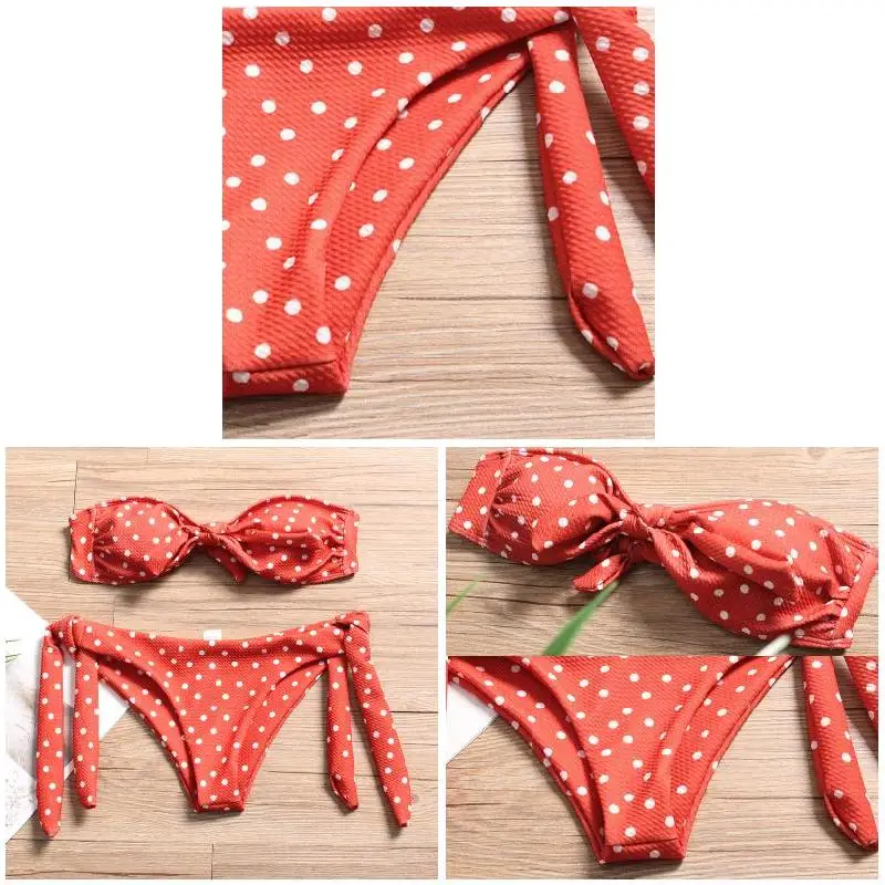 

Hot Sexy Women Polka Dot Bikini Set Bandeau Bow Swimwear Push Up Swimsuit Beach Bathing Suit DO2