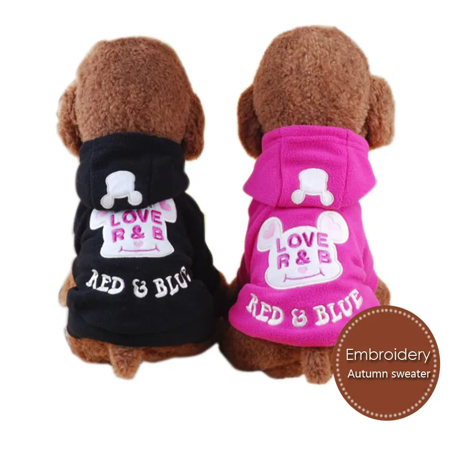 

Designer Dog Clothes Cute Jacket Dog Clothes Winter Fleece Cotton R&B Two Legs Roupa Cachorro Size XS-2XL Hoodies For Dogs