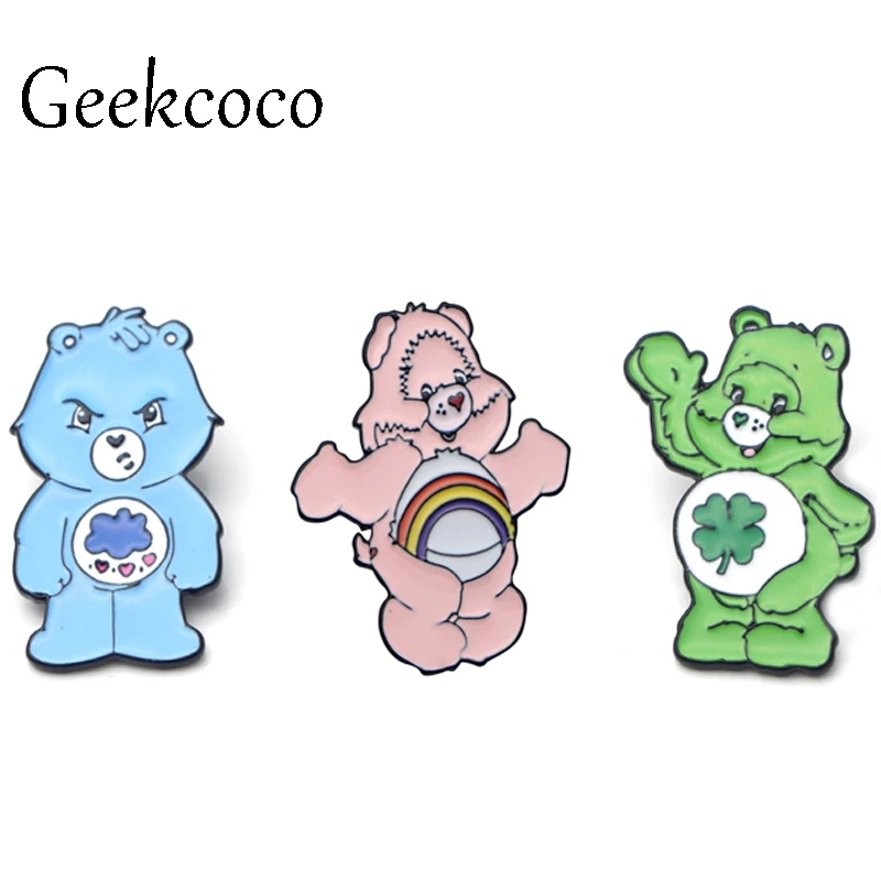 

Trendy Bute Care bears Zinc Alloy Cartoon Pins for men women insignia Clothes backpack Accessories medals Badges Brooches J0072