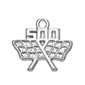 

my shape Antique Silver Plated Global Top 500 Flag Proud Pendant Charms Wholesale 30pcs